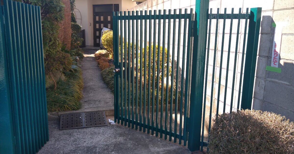 鉄門扉塗装　中野区